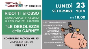 Ridotti all'osso: lunedì 23 settembre ore 18 Festival dei Diritti