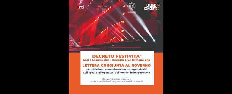 Lettera di Arci Nazionale, Assomusica e KeepOn Live indirizzata al Governo